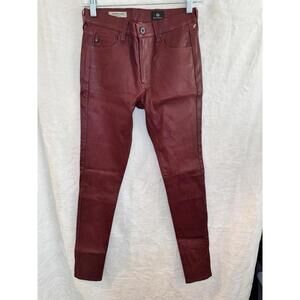 AG Adriano Goldschmied The Farrah High Rise Skinny Faux Leather Jeans SZ 27 NWOT